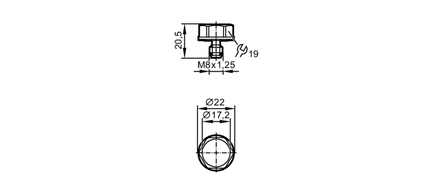 Tag RFID ID-TAG/22X20,5 -M8X1,25 (E80416) - IFM