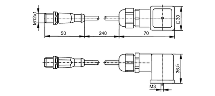 Przewód połączeniowy z wtyczką zaworową R360/DANFOSS PVEH-F/M12 (EC2088) - IFM