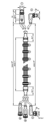 Przewód połączeniowy typu Y Multicable 1 x Y-Jumper M12 (EVC507) - IFM
