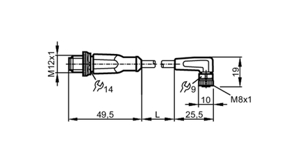 Przewód połączeniowy V do AF040MSS0003H04STGH040MSS (EVC888) - IFM