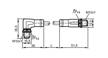 Przewód połączeniowy VSTGN040MSS0001K04STAN040MSS (EVC912) - IFM