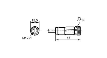 Przewód z gniazdem A do GH050MSE0005C05 (EVC958) - IFM