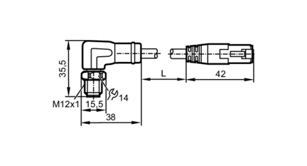 Przewód Ethernet VSTAN040VAS00,5R04STGP040--S (EVF555) - IFM