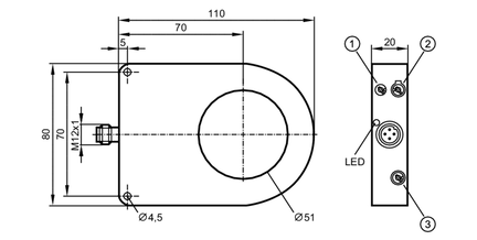 Czujnik indukcyjny pierścieniowy I7R3051-FPKG/US-100-IPF (I7R217) - IFM