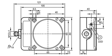 Czujnik indukcyjny IDE3060-FPKG/US-100-DPS (ID5046) - IFM