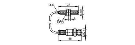 Czujnik indukcyjny IEB3002BBPKG/0,8M/FH/US100DPS (IE5324) - IFM
