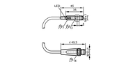 Metalowy czujnik indukcyjny  IEB2002BARKG/AM/SC/0,3M/US/2LE (IER203) - IFM