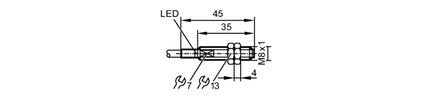 Metalowy czujnik indukcyjny  IEB2002BARKG/AM/SC/3,0M/2LED (IER204) - IFM