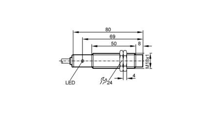 Czujnik indukcyjny IGA3012-ANKG/0,98M/PH/US100DNS (IG6053) - IFM