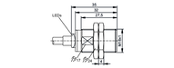 Metalowy czujnik indukcyjny IGB2006BARKG/AM/SC/3,0M/2LED (IGR204) - IFM