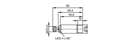 Czujnik indukcyjny IGGC012-ASKG/2LED/V4A/US-104 (IGT211) - IFM