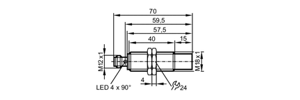 Metalowy czujnik indukcyjny IGK3012-ANKG/AM/P/US-104 (IGT250) - IFM