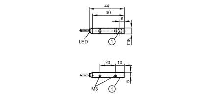 Czujnik indukcyjny ILA3002-APKG/OBEN/3M/PH RT (IL5018) - IFM