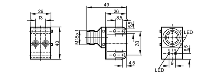 Czujnik podwójny indukcyjny dla zaworów IND3004DBPKG/BS-200-K (IN5285) - IFM