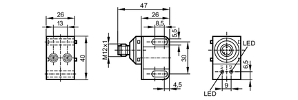 Czujnik podwójny indukcyjny dla zaworów IND3004DBPKG/US-100-DPV (IN5327) - IFM