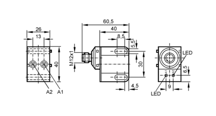 Czujnik podwójny indukcyjny dla zaworów IND3004DBPKG/US-100-DPV/10-55V (IN5337) - IFM