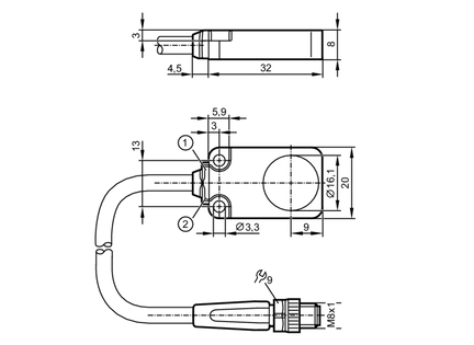 Czujnik indukcyjny IQ23008BANKG/K1/0,05M/PUR/AS (IQ2024) - IFM