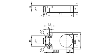 Czujnik indukcyjny IQ23008BBPKG/K1/SC/0.3M/PUR/US IQw201 - IFM