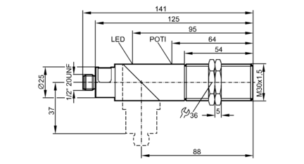 Czujnik pojemnościowy KIE2015-FBOA/NI/LS100AK RT (KI3511) - IFM