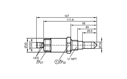 Czujnik do punktowego wykrywania poziomu LMCCE-N12E-QSKG-2/US (LMC502) - IFM