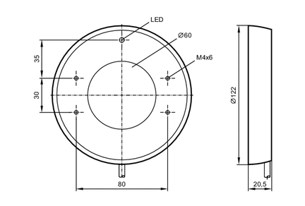 Oświetlacze zewnętrzne RINGLIGHT 106x66 w/0,3M/US (O2D919) - IFM