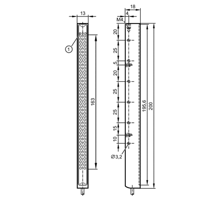 Oświetlacze zewnętrzne BAR LIGHT 10x150 w/0,3M/US (O2D926) - IFM