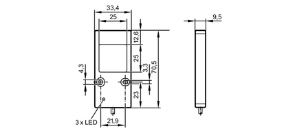 Oświetlacze zewnętrzne BACKLIGHT 25X25 RT/0,3M/US (O2D940) - IFM
