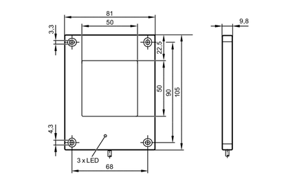 Oświetlacze zewnętrzne BACKLIGHT 50X50 RT/0,3M/US (O2D942) - IFM