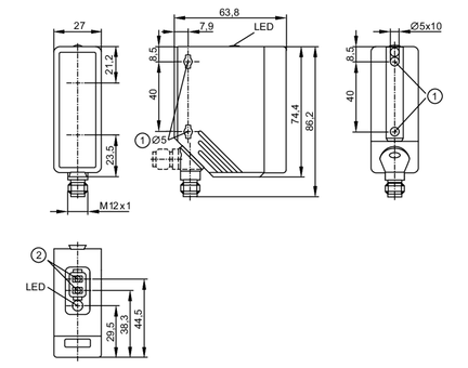 Czujnik refleksyjny O4P-FPKG/US100 (O4P500) - IFM