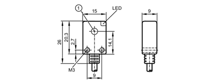 Czujnik typu bramka - odbiornik O7E-HNKG/0,20M/AS (O7E203) - IFM