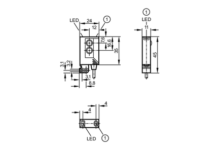 Czujnik dyfuzyjny OJB-FPKG/FO/0,15M/US (OJ5061) - IFM