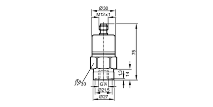 Przetwornik ciśnienia z ceramiczną celką pomiarową PA-100-SBR14-A-ZVG/US/ /V (PA3022) - IFM