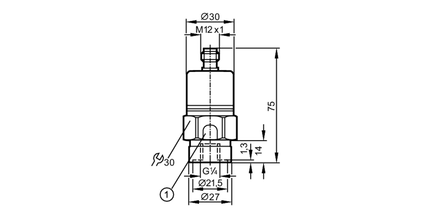 Przetwornik ciśnienia z ceramiczną celką pomiarową PA-400-SBR14-B-DVG/US/V (PA9020) - IFM