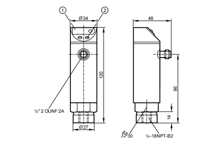 Czujnik ciśnienia z wyświetlaczem PN-010-RBN14-HFBOw/LS/ /V (PN4224) - IFM