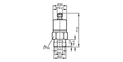 Przetwornik ciśnienia z ceramiczną celką pomiarową PA-400-SBR14-B-DVG/US/ /V (PX9020) - IFM
