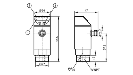 Czujnik ciśnienia z wyświetlaczem PN-1-1BRBN14-MFRKG/US/ /V (PY2209) - IFM