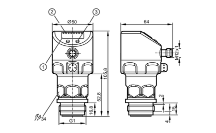 Czujnik ciśnienia z wyświetlaczem PI-005-REA01-MFRKG/US/ /P (PY2795) - IFM