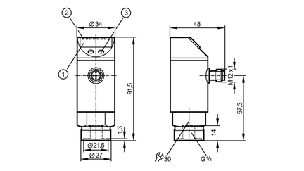Czujnik ciśnienia z wyświetlaczem PN-250-SBR14-QFPKA/US/ /V (PY9961) - IFM