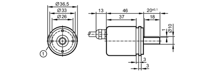 Enkoder absolutny wieloobrotowy z pełnym wałem RMS4096-S24/LX1 (RM8006) - IFM