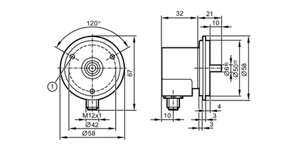 Enkoder absolutny wieloobrotowy z pełnym wałem RMS0024-C24/US6 (RM9007) - IFM