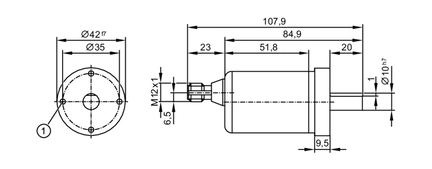 Enkoder absolutny wieloobrotowy z pełnym wałem RMS0024-C24/UT (RM9010) - IFM