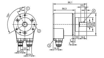 Enkoder absolutny wieloobrotowy z pełnym wałem RMV10SRU51213bCANS (RM902S) - IFM