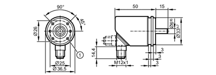Enkoder absolutny wieloobrotowy z pełnym wałem MULTITURN ENCODER STANDARD LINE (RMB300) - IFM