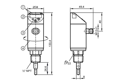 Czujnik przepływu SAN12XDBFRKG/US-100 (SA6010) - IFM