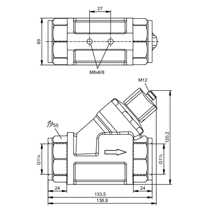 Przepływomierz z zaworem zwrotnym SBG54HF010KG/US (SBG457) - IFM