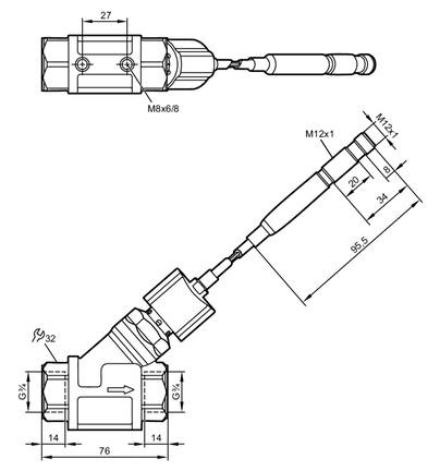 Przepływomierz z zaworem zwrotnym SBT34XKX10KG/O/US (SBT633) - IFM