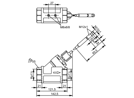 Przepływomierz z zaworem zwrotnym SBT32XKX10KG/O/US (SBT657) - IFM