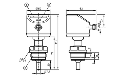 Sygnalizator przepływu SIR11ABBFPKG/US-100-IPF (SI6600) - IFM