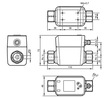 Przepływomierz elektromagnetyczny SMK12XGXFRKG/US-100 (SM6420) - IFM