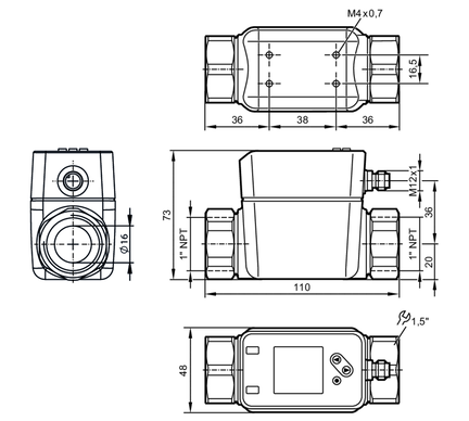 Przepływomierz elektromagnetyczny SMN11XGXFRKG/US-100 (SM8621) - IFM